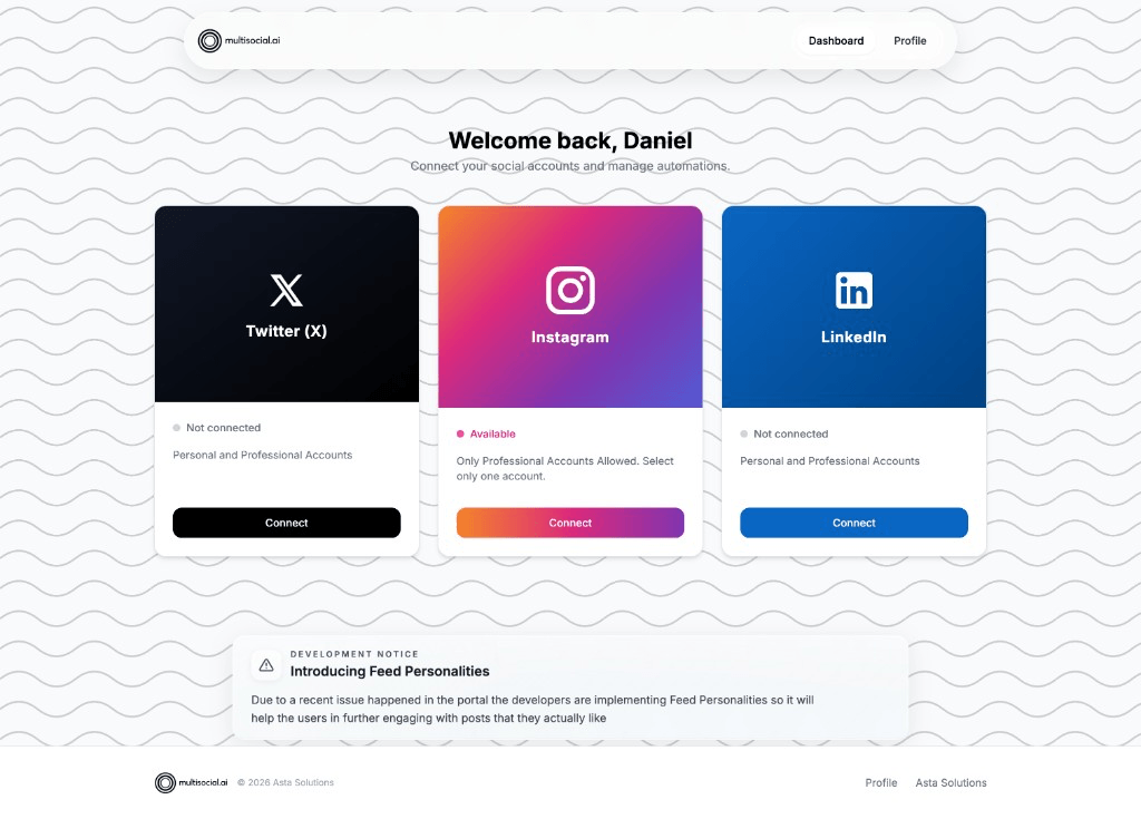 MultiSocial screenshot