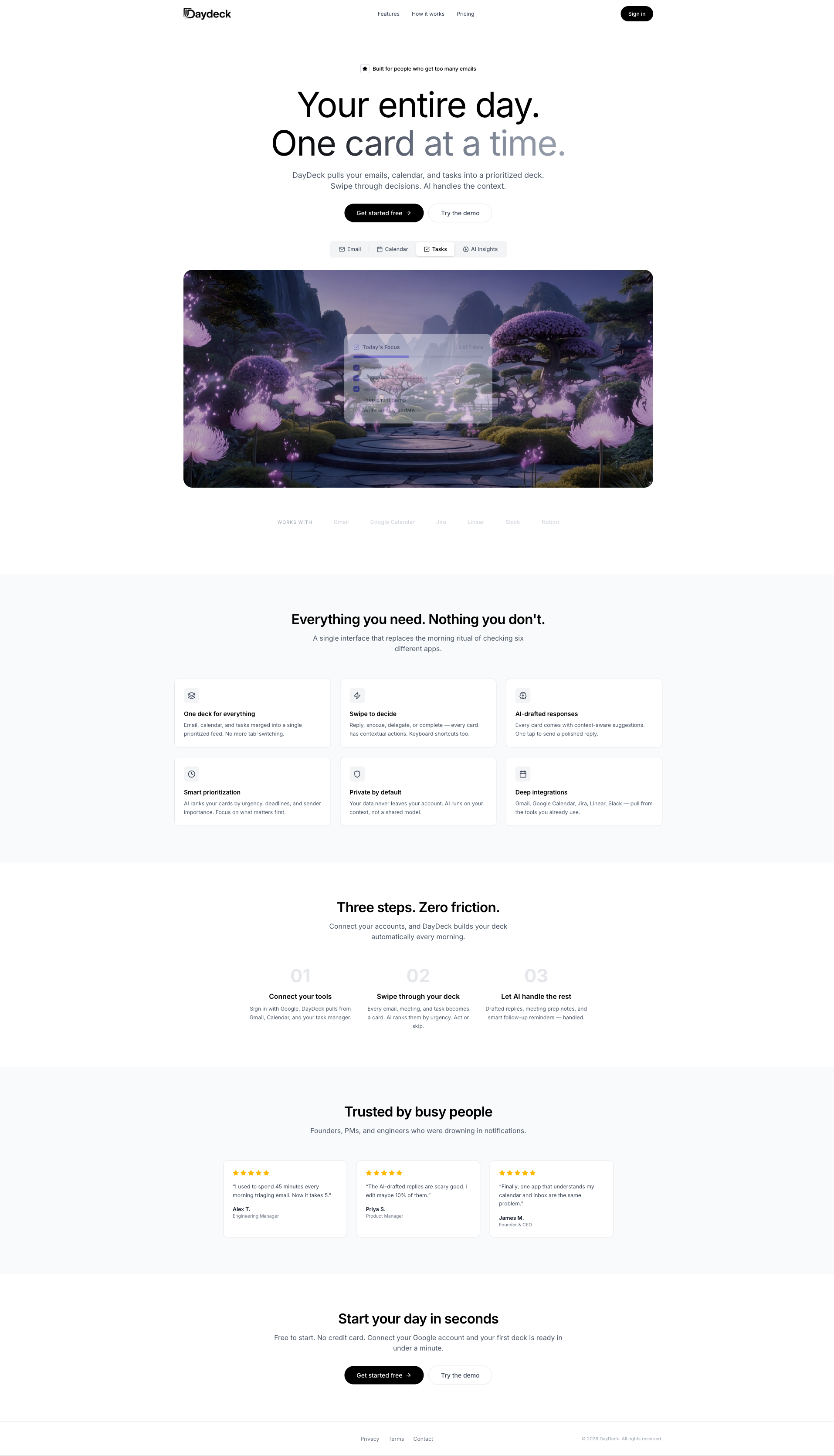 DayDeck | AI Daily Prioritization screenshot